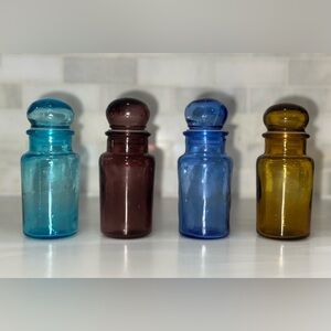 Vintage 4 colors Glass Apothecary Storage Jars